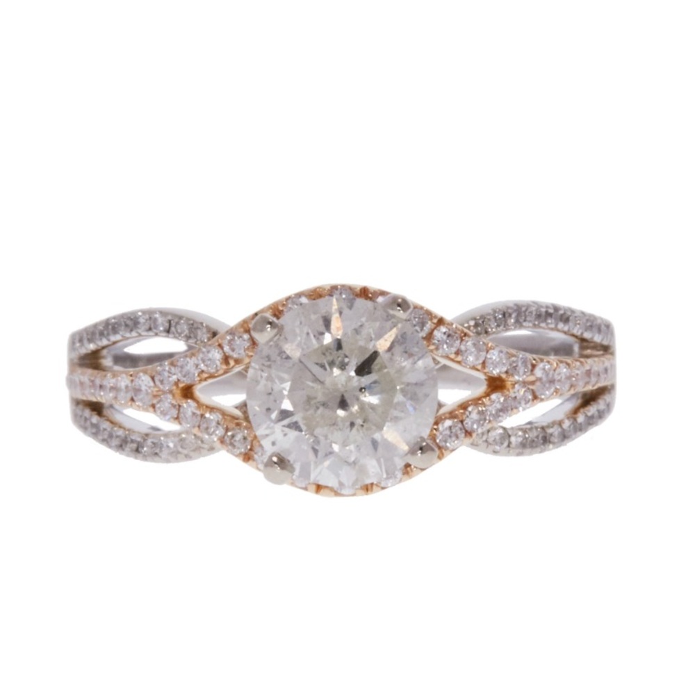 COPY - 14karat Diamond Mounting Two Tone Rose & White Gold